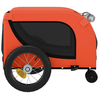 Hondenfietstrailer oxford stof en ijzer oranje en zwart 6