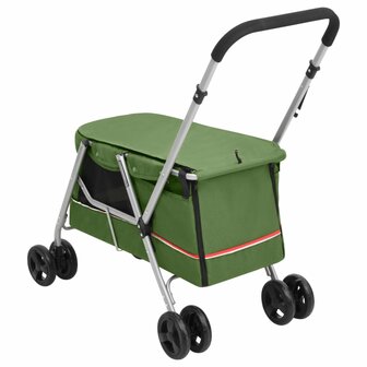 Hondenwagen inklapbaar 100x49x96 cm linnenstof groen 6