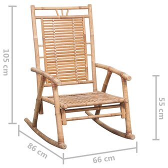 Schommelstoel met kussen bamboe 8