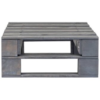 Tuinhocker pallet ge&iuml;mpregneerd grenenhout grijs 3