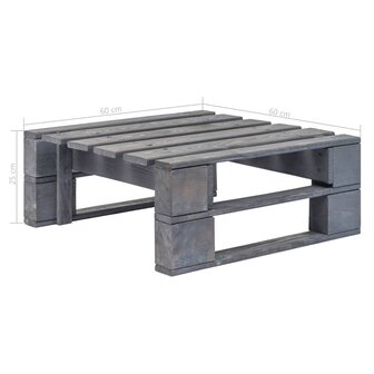 Tuinhocker pallet ge&iuml;mpregneerd grenenhout grijs 7