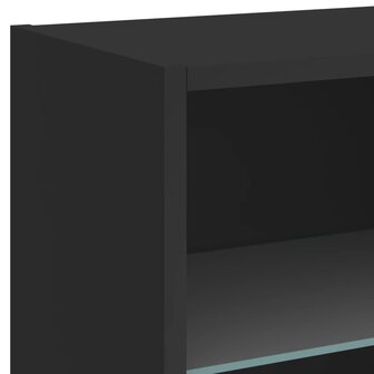 5-delige Tv-wandmeubelset met LED bewerkt hout zwart 12