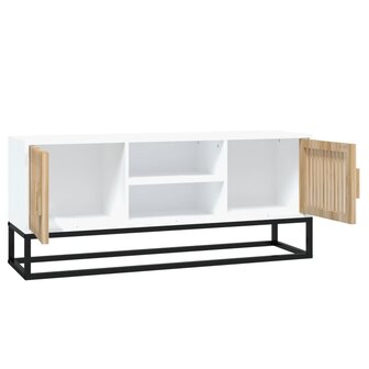 Tv-meubel 105x30x45 cm bewerkt hout wit 5