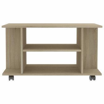 Tv-meubel met wieltjes 80x40x45 cm bewerkt hout sonoma eiken 4