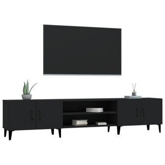 Tv-meubel 180x31,5x40 cm bewerkt hout zwart 4