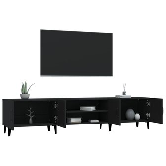 Tv-meubel 180x31,5x40 cm bewerkt hout zwart 5