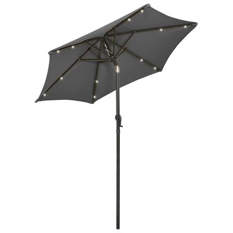 Parasol met LED-verlichting 200x211 cm aluminium antracietkleurig 2