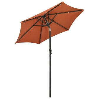 Parasol met LED-verlichting 200x211 cm aluminium terracottakleurig 4