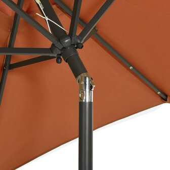 Parasol met LED-verlichting 200x211 cm aluminium terracottakleurig 6