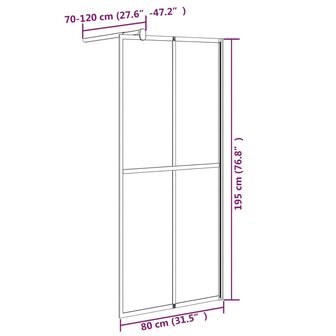 Inloopdouchescherm 80x195 cm donker gehard glas 7