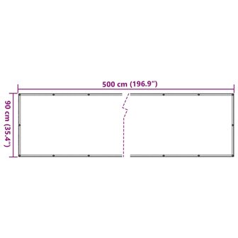 Tuinscherm 500x90 cm PVC wit 6