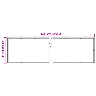 Tuinscherm 600x90 cm PVC wit 6