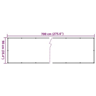 Tuinscherm 700x90 cm PVC wit 6