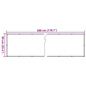 Tuinscherm plantpatroon 300x90 cm PVC groen 6