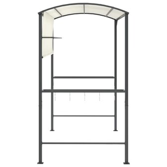 Prieel met dak 220x110x200 cm cr&egrave;mekleurig 4