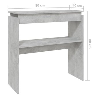 Wandtafel 80x30x80 cm spaanplaat betongrijs 6