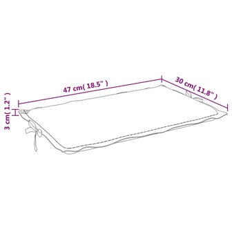 Ligbedkussen 186x58x3 cm oxford stof cr&egrave;mekleurig 10