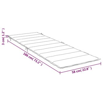 Ligbedkussen 186x58x3 cm oxford stof wijnrood 10