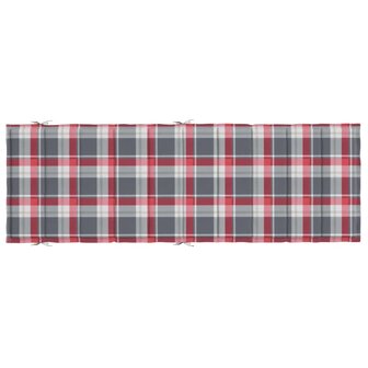 Ligbedkussen 186x58x3 cm oxford stof ruitpatroon rood 5