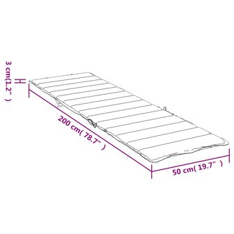 Ligbedkussen 200x50x3cm oxford stof cr&egrave;mekleurig 9