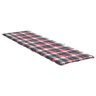 Ligbedkussen 200x50x3 cm oxford stof ruitpatroon rood 4