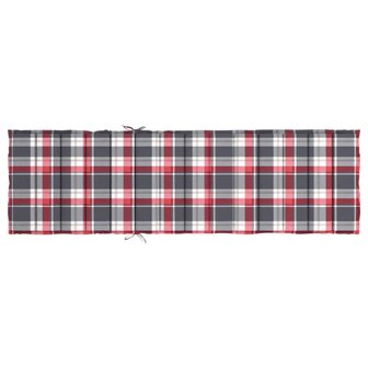 Ligbedkussen 200x50x3 cm oxford stof ruitpatroon rood 5