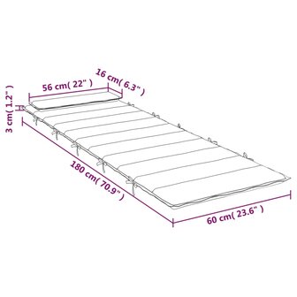 Ligbedkussen 180x60x3 cm oxford stof beige 9