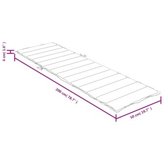 Ligbedkussen 200x50x4 cm stof gem&ecirc;leerd antracietkleurig 9