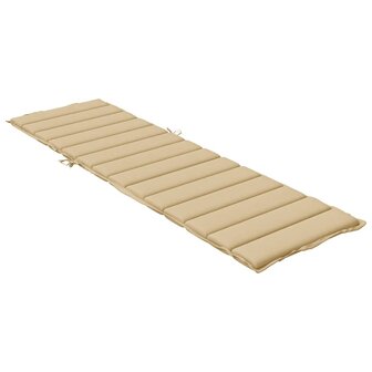 Ligbedkussen 200x50x4 cm stof gem&ecirc;leerd beige 4