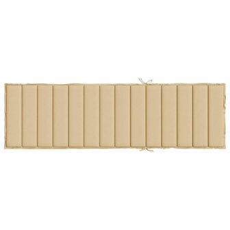 Ligbedkussen 200x50x4 cm stof gem&ecirc;leerd beige 5