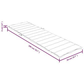 Ligbedkussen 200x50x4 cm stof gem&ecirc;leerd beige 9