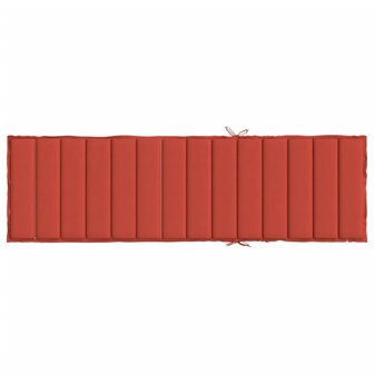 Ligbedkussen 200x50x4 cm stof gem&ecirc;leerd rood 5