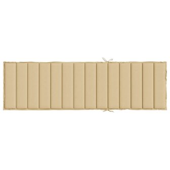 Ligbedkussen 200x60x4 cm stof gem&ecirc;leerd beige 5