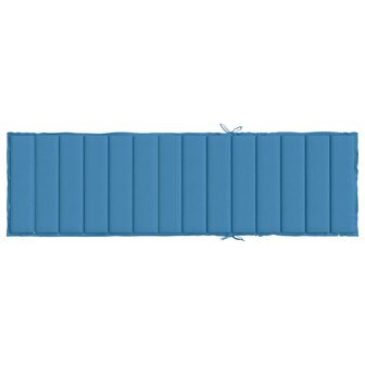 Ligbedkussen 200x60x4 cm stof gem&ecirc;leerd blauw 5