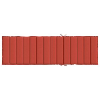 Ligbedkussen 200x60x4 cm stof gem&ecirc;leerd rood 5