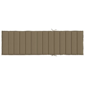 Ligbedkussen 200x60x4 cm stof gem&ecirc;leerd taupe 5