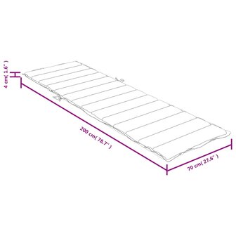 Ligbedkussen 200x70x4 cm stof gem&ecirc;leerd cr&egrave;mekleurig 9