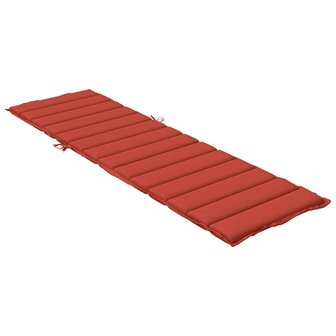 Ligbedkussen 200x70x4 cm stof gem&ecirc;leerd rood 4