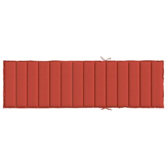 Ligbedkussen 200x70x4 cm stof gem&ecirc;leerd rood 5