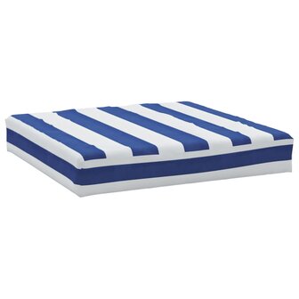 Palletkussen gestreept 60x60x8 cm oxford stof blauw en wit 2