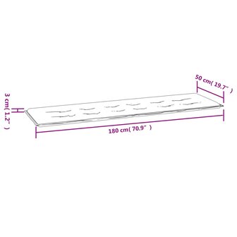 Tuinbankkussen 180x50x3 cm oxford stof ruitpatroon grijs 7