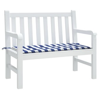 Tuinbankkussen gestreept 120x50x3 cm oxford stof wit en blauw 3