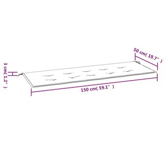 Tuinbankkussen gestreept 150x50x3 cm oxford stof wit en blauw 6