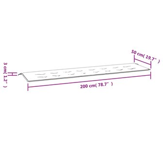 Tuinbankkussen ruitpatroon 150x50x3 cm stof zwart 7