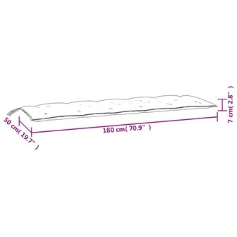 Tuinbankkussen 180x50x7 cm oxford stof bladpatroon 7