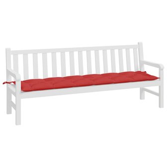 Tuinbankkussen 200x50x7 cm stof rood 3