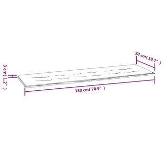 Tuinbankkussen 180x50x3 cm oxford stof rood 7