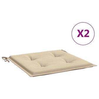 Tuinstoelkussens 2 st 40x40x3 cm oxford stof beige 2