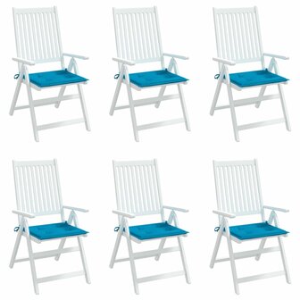 Tuinstoelkussens 6 st 50x50x3 cm oxford stof blauw 4