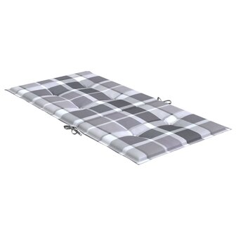 Tuinstoelkussens 2 st 100x50x3 cm oxford stof ruitpatroon grijs 5